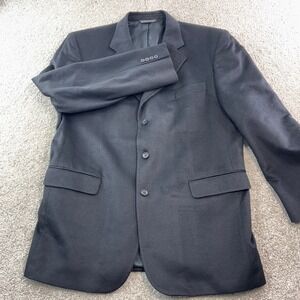 Peter Carland Lora Pana Mens 48L Black 100% Cashmere Blazer 3 Button Sport Coat